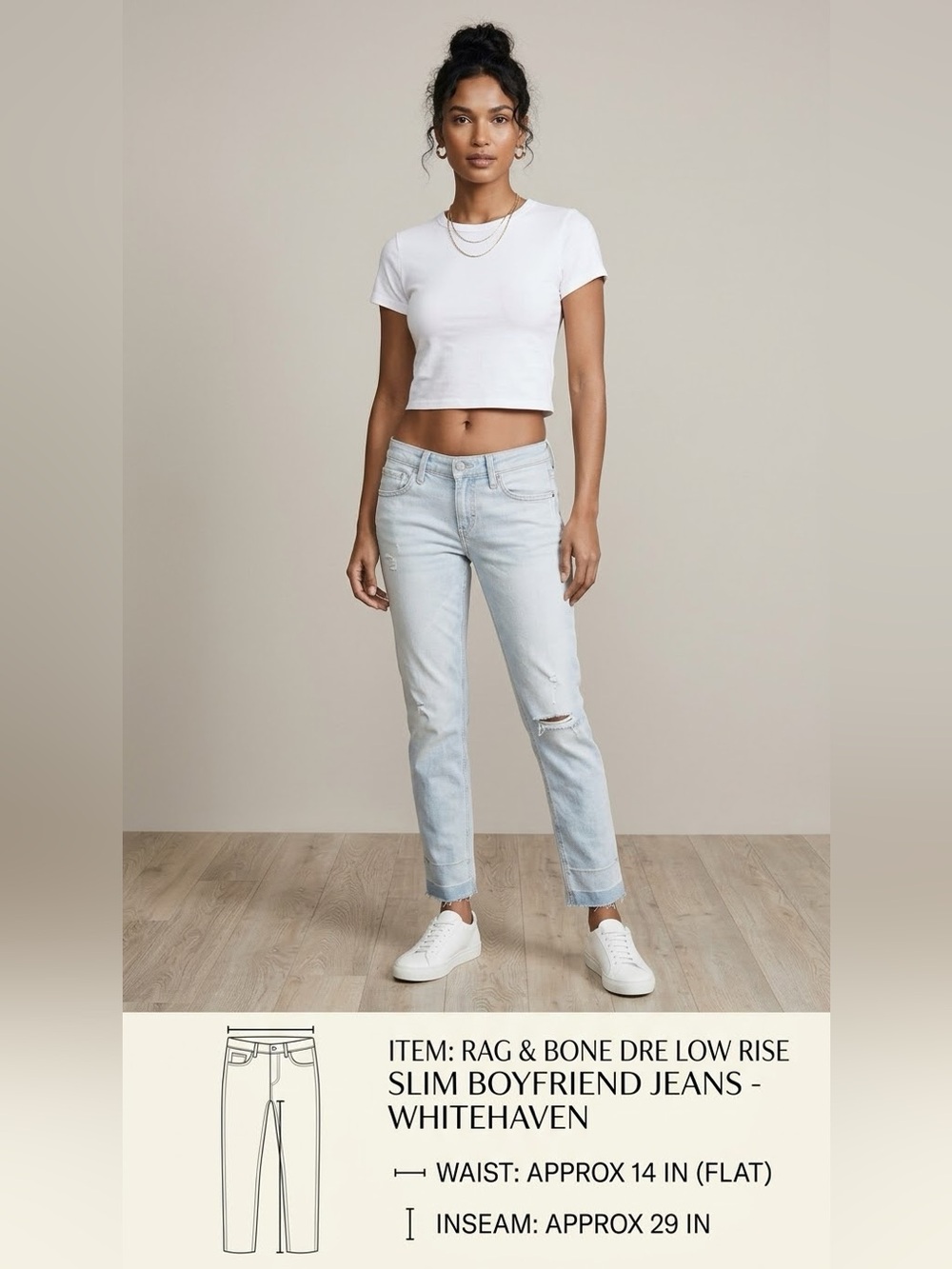 Rag & Bone Low Rise Slim Boyfriend Jeans NWT